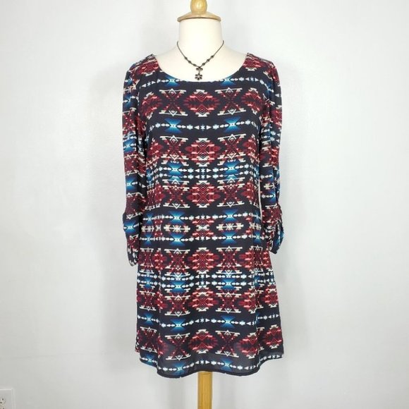Speechless Tunic Tribal Shift Dress, XL (Juniors) - Picture 1 of 13